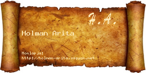 Holman Arita névjegykártya